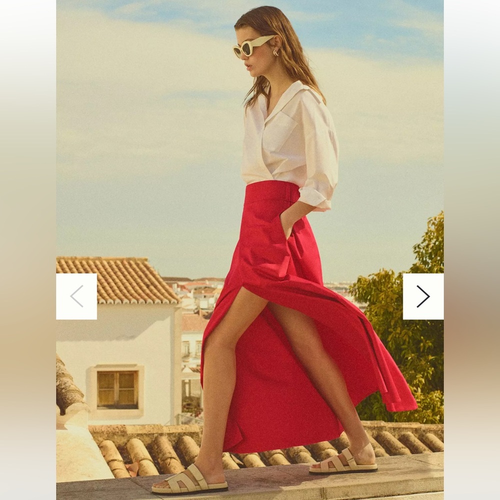 Vibrant Red Maxi Skirt - Picture 6 of 11